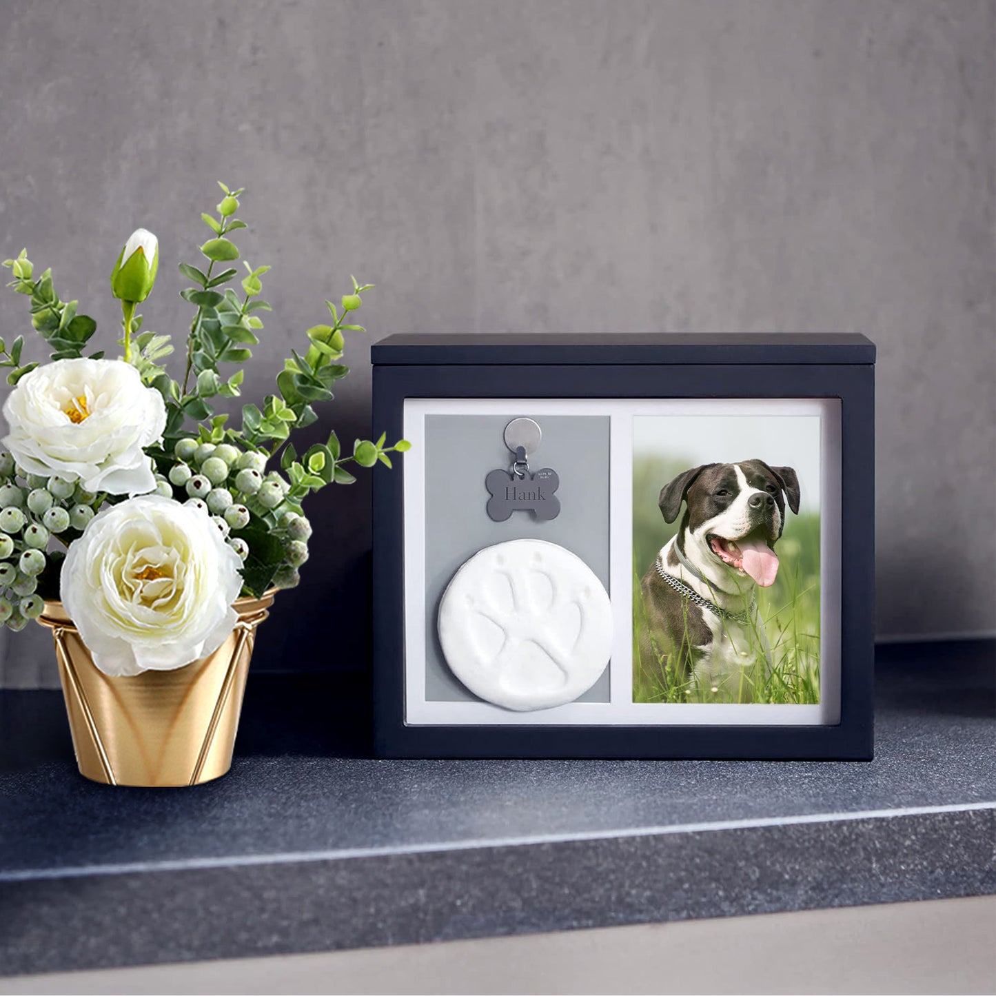 Wooden Pet Cremation Urn Boxes with Paw Print, Pet Urn And Keepsake - OARSE