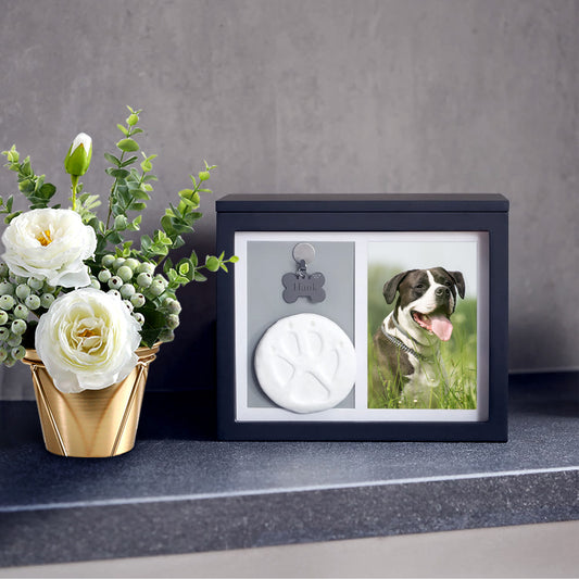 Wooden Pet Cremation Urn Boxes with Paw Print, Pet Urn And Keepsake - OARSE