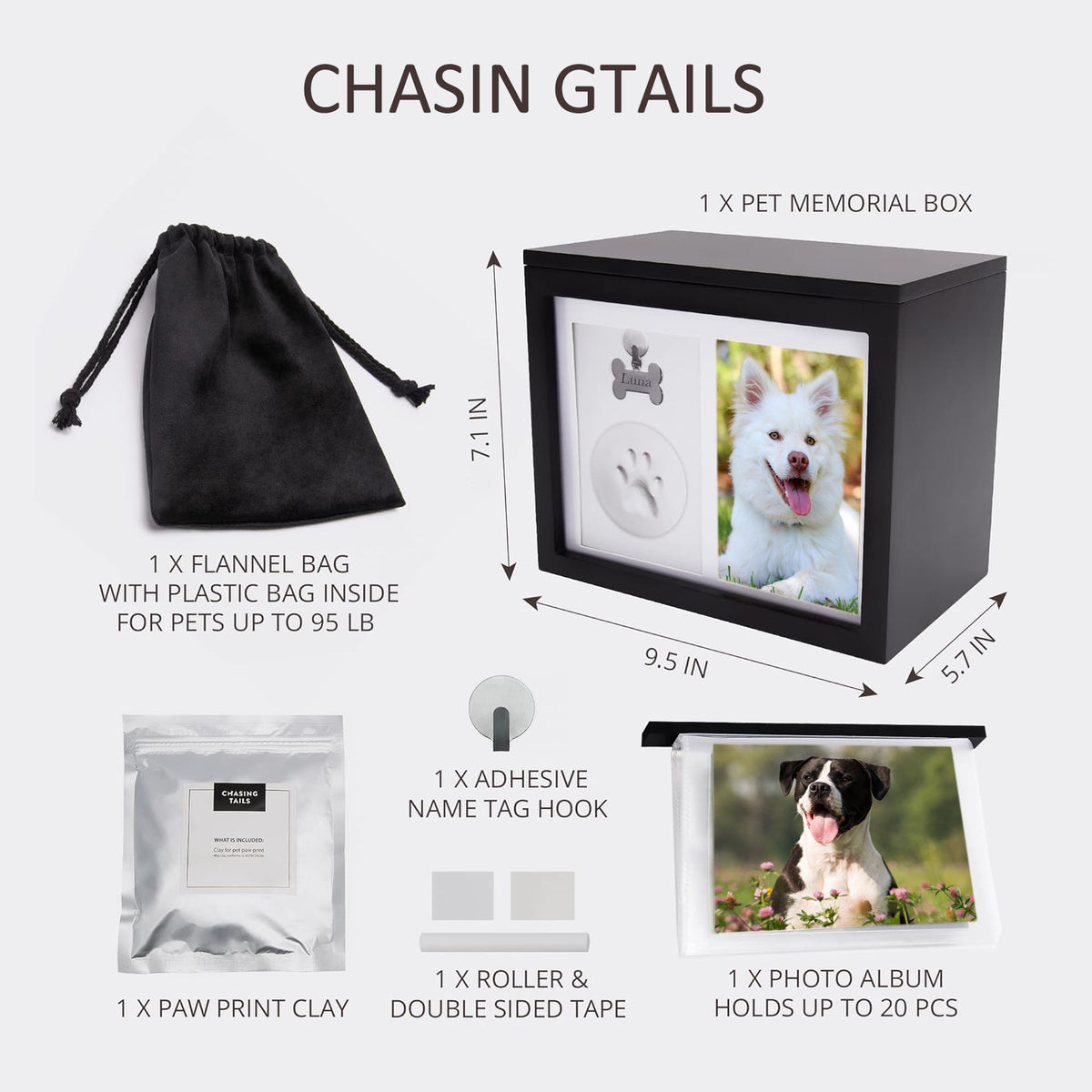 Wooden Pet Cremation Urn Boxes with Paw Print, Pet Urn And Keepsake - OARSE