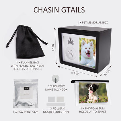 Wooden Pet Cremation Urn Boxes with Paw Print, Pet Urn And Keepsake - OARSE