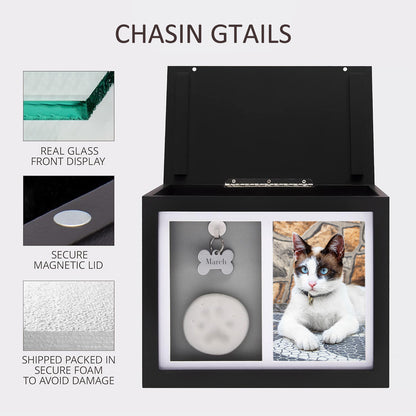 Wooden Pet Cremation Urn Boxes with Paw Print, Pet Urn And Keepsake - OARSE