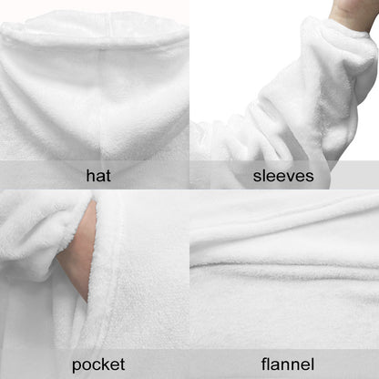 Custom Pet Hooded Wearable Blanket with Sleeves Personalized Photo Weighted Pajamas for Adult - OARSE