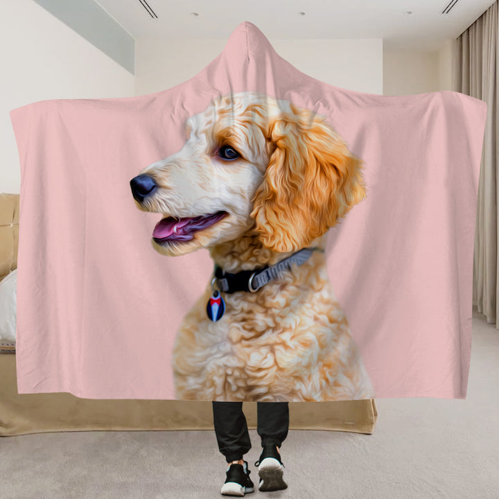 Custom Pet Hooded Blanket Made From Original Photo Personalized Snuggle Hoodie Blankets - OARSE