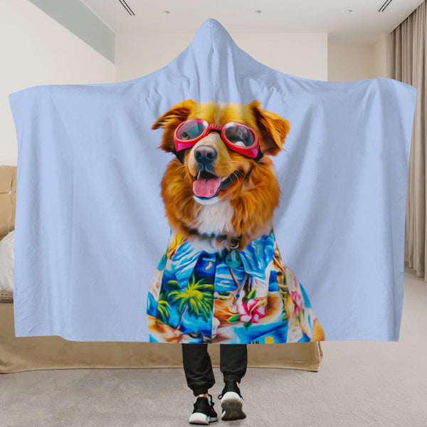 Custom Pet Hooded Blanket Made From Original Photo Personalized Snuggle Hoodie Blankets - OARSE