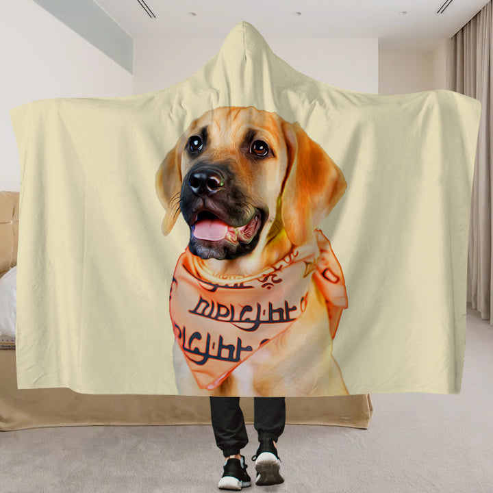 Custom Pet Hooded Blanket Made From Original Photo Personalized Snuggle Hoodie Blankets - OARSE