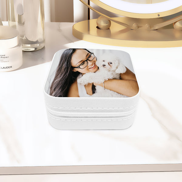 Custom Jewelry Box with Pet Photo Personalized Travel Jewelry Case - OARSE