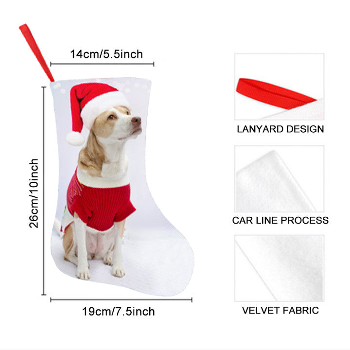 Custom Made Christmas Stockings with Pet Photo - OARSE