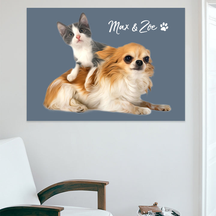 Personalized Dog Portrait Poster with Pet Photo Custom Poster Prints Art for Room, Office - OARSE