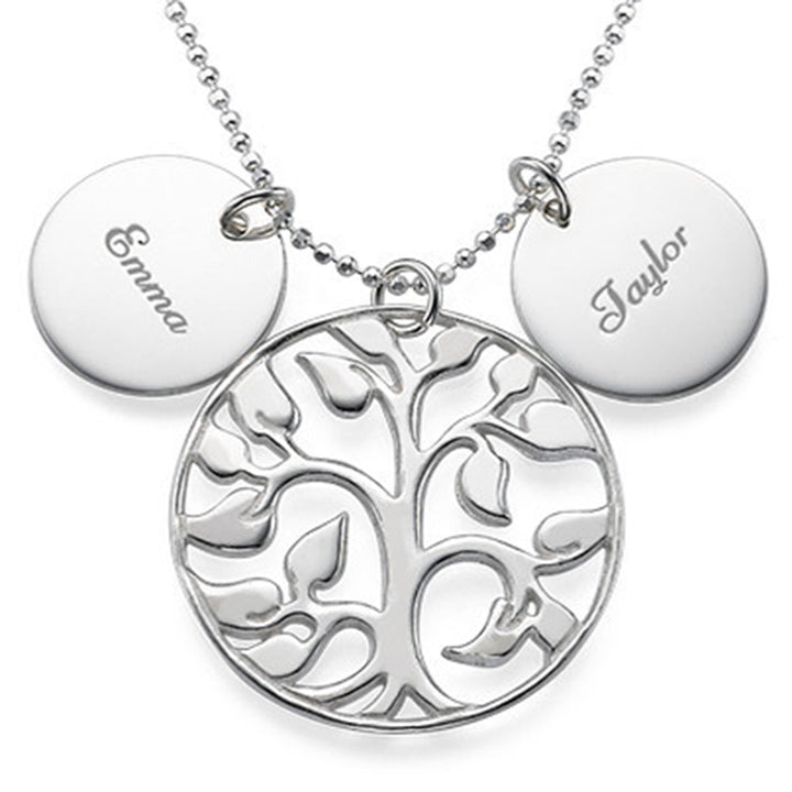 Personalized Name Necklace Sterling Silver Tree Of Life Pendant, Name Necklace For Him Her - Oarse