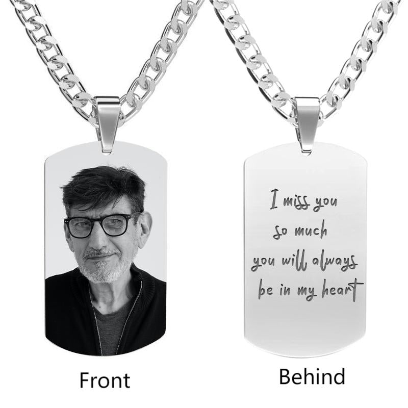 Memorial Dog Tags With Picture, Dog Tag Memorial Necklace - Oarse