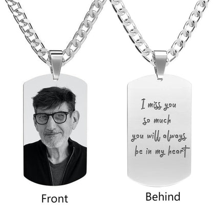 Memorial Dog Tags With Picture, Dog Tag Memorial Necklace - Oarse