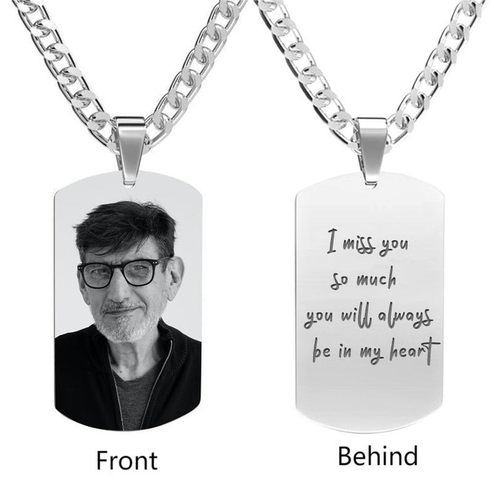 Memorial Dog Tags With Picture, Dog Tag Memorial Necklace - Oarse