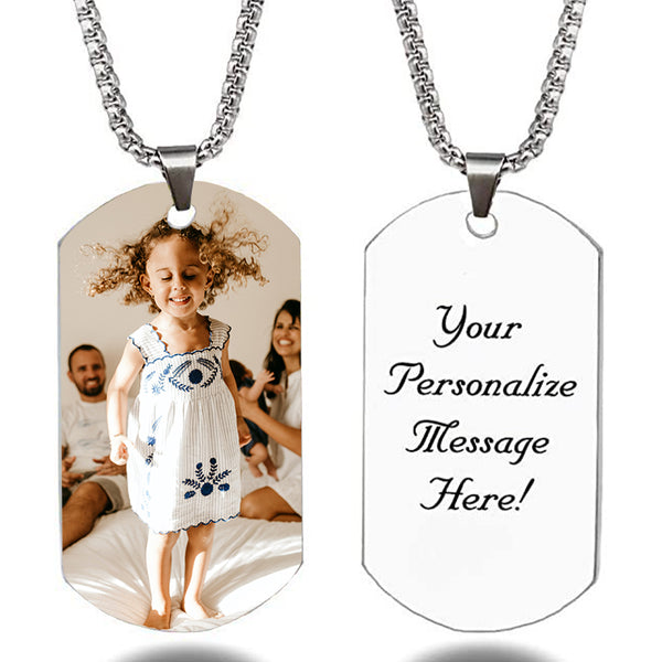 Custom Dog Tag Necklace, Engraved Dog Tag Necklace - Oarse