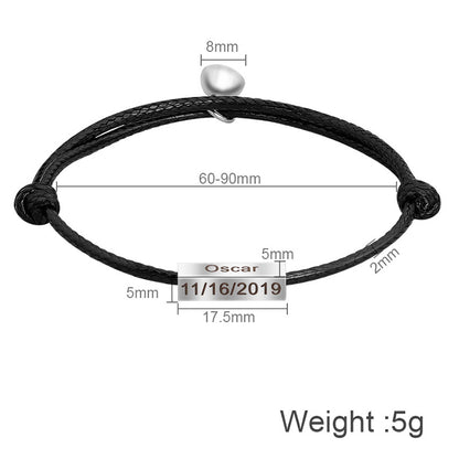 Personalized Magnetic Couple Bracelets - Package Two - Oarse