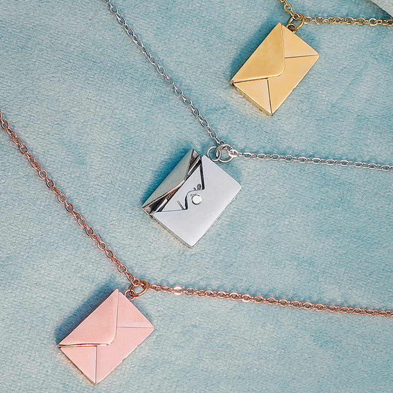 Envelope Locket Necklace, Personalised Locket With Name For Her - Oarse