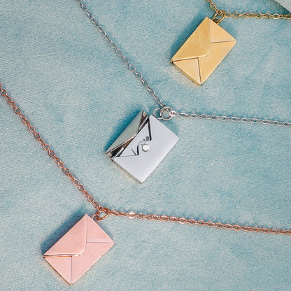 Envelope Locket Necklace, Personalised Locket With Name For Her - Oarse