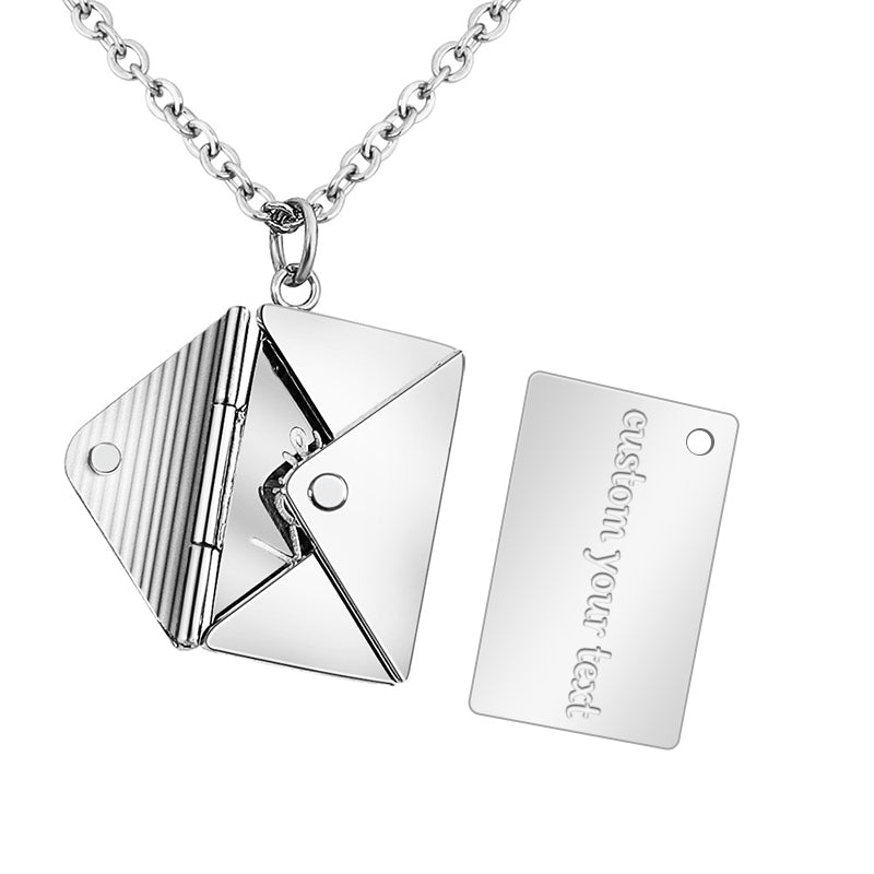 Envelope Locket Necklace, Personalised Locket With Name For Her - Oarse