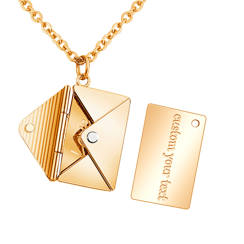 Envelope Locket Necklace, Personalised Locket With Name For Her - Oarse