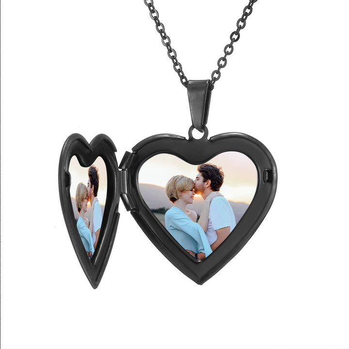 Sterling Silver Heart Locket Locket Necklace For Couples - Oarse