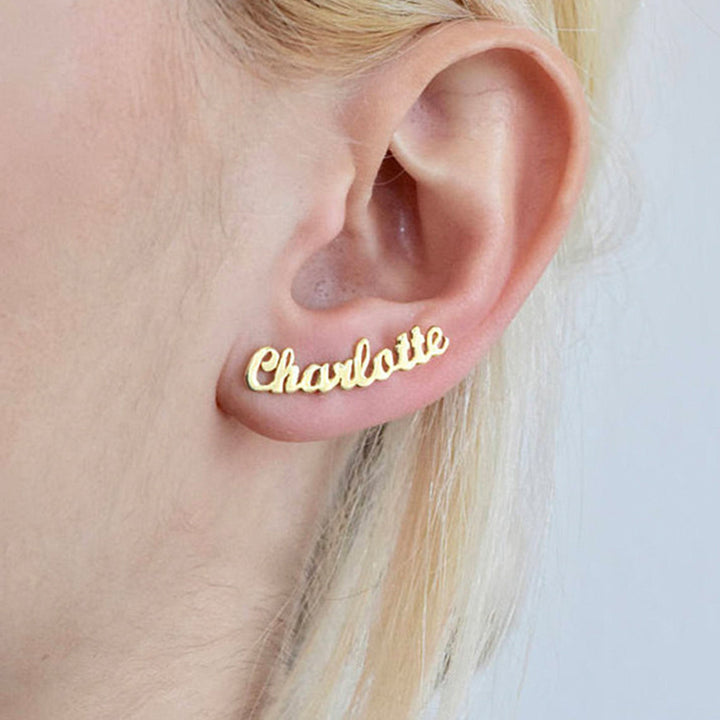 Custom Name Earrings Studs, Name Earrings Stud - Oarse