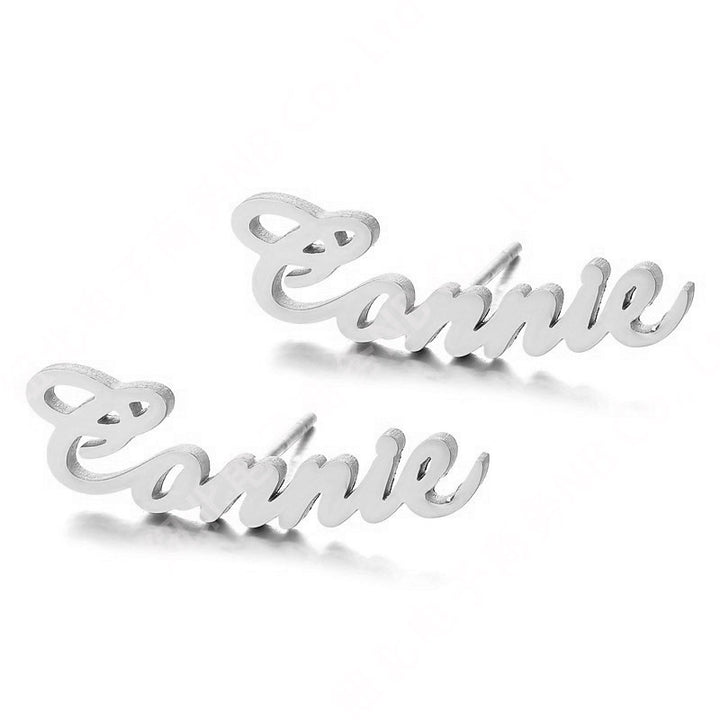 Custom Name Earrings Studs, Name Earrings Stud - Oarse