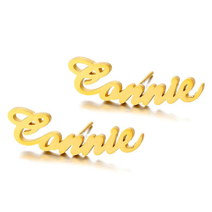 Custom Name Earrings Studs, Name Earrings Stud - Oarse