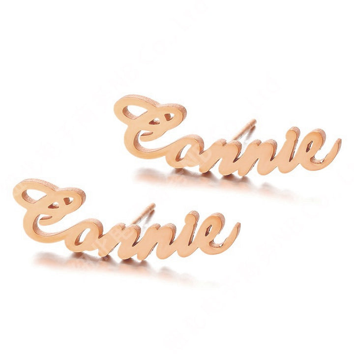 Custom Name Earrings Studs, Name Earrings Stud - Oarse