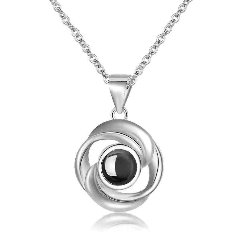 Rose Shape Projection Necklace Picture, 100 Different Language Necklace  Projection Photo Jewelry - Oarse