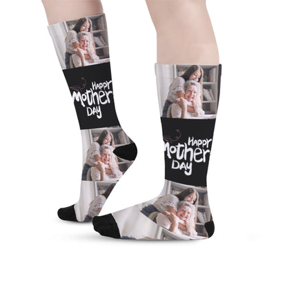 Custom Happy Mother's Day Photo Socks - Oarse
