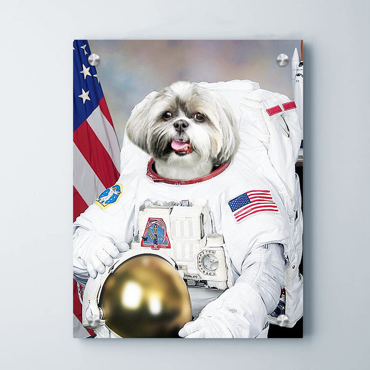 Custom Pet Portrait Canvas with Pet Photos Painting for Your Loved Dog - The Astronaut - OARSE