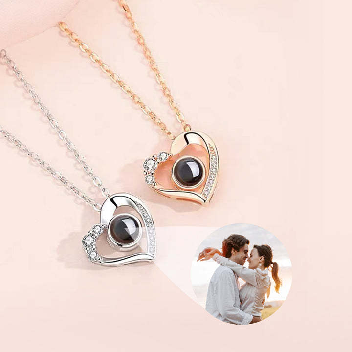 Personalized Heart Photo Projection Necklace - Oarse