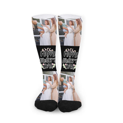 Custom Happy Mother's Day Photo Socks - Oarse