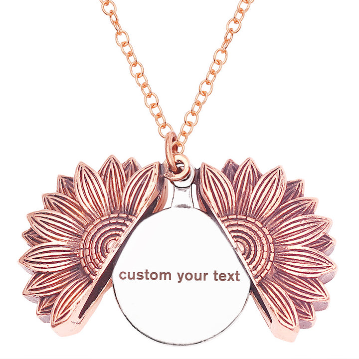 Custom Sunflower Necklace, Sunshine Locket Necklace - Oarse