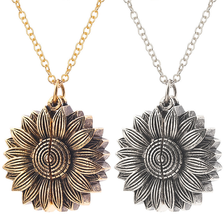 Custom Sunflower Necklace, Sunshine Locket Necklace - Oarse