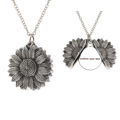 Custom Sunflower Necklace, Sunshine Locket Necklace - Oarse