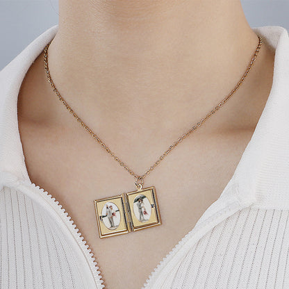 Book Locket Necklace Personalised Photo Locket Necklace - Oarse
