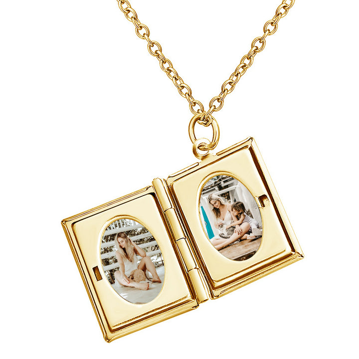 Book Locket Necklace Personalised Photo Locket Necklace - Oarse