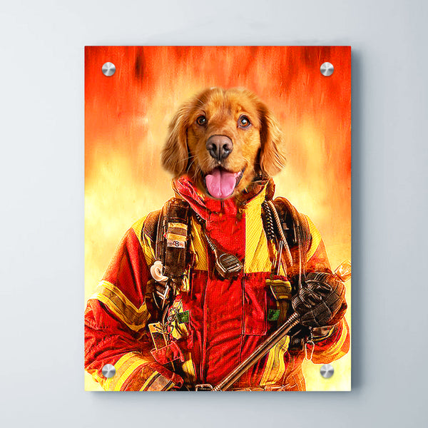 Personalized Pet Canvas Prints Picture of Your Pet Portraits - Firefighter Canvas Painting - OARSE