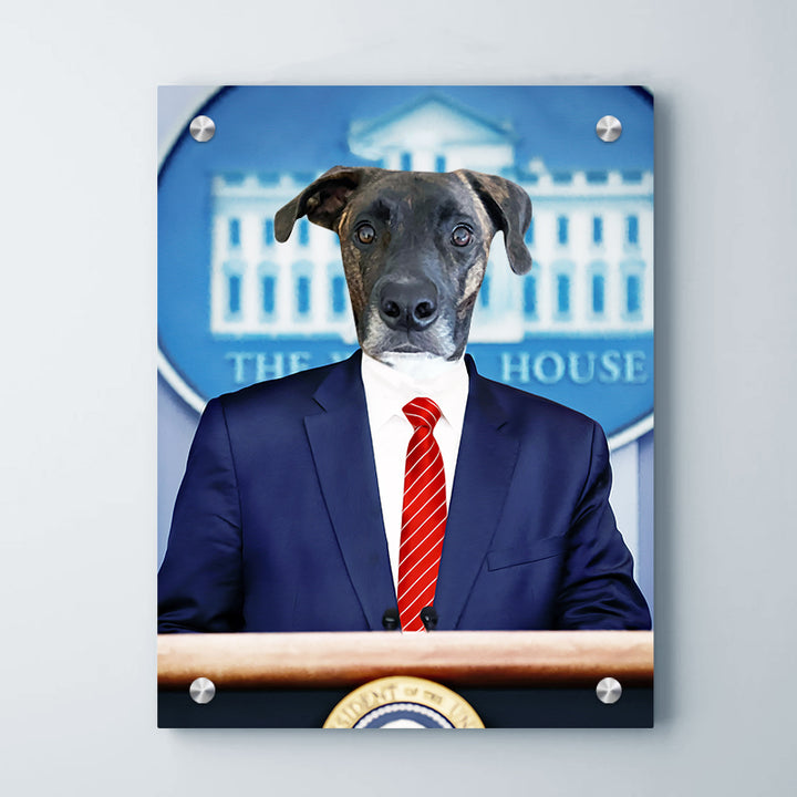 Pet Canvas Art Personalized Dog Portraits Painting With Picture Of Pet Face- The President - OARSE