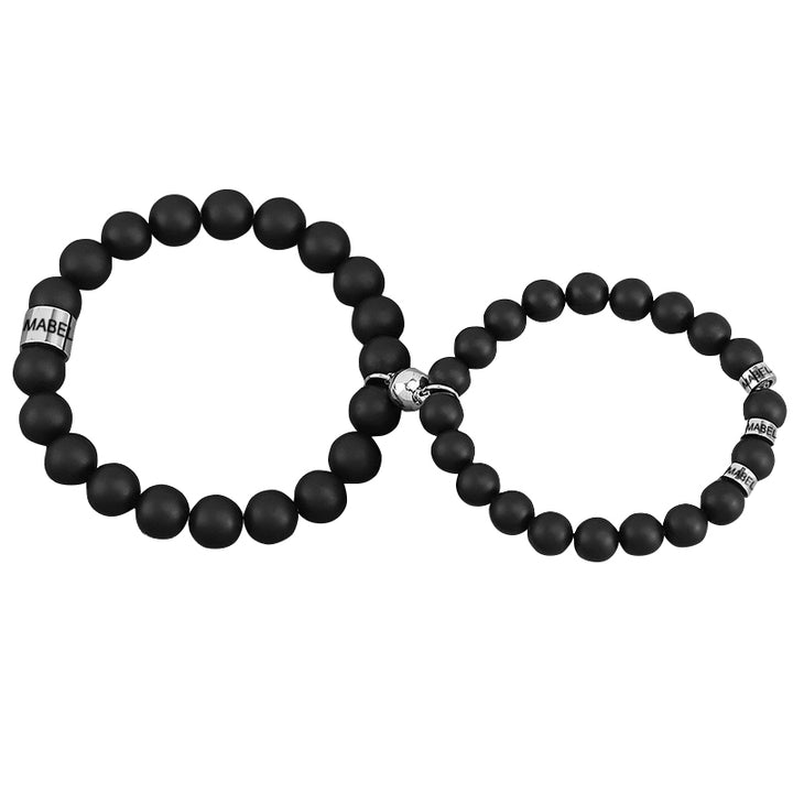 Natural Stone Couple Bracelets With Magnet - Oarse