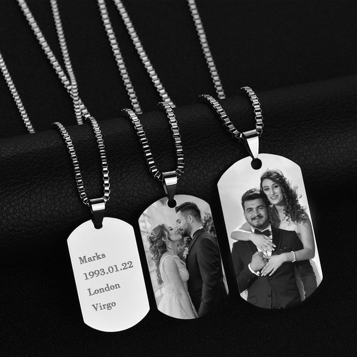 Photo Dog Tag Necklace Personalized Dog Tags For Boyfriend - Oarse