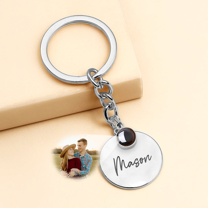 Picture Projection Keychain,Engraved Disc Personalized Keychains - Oarse