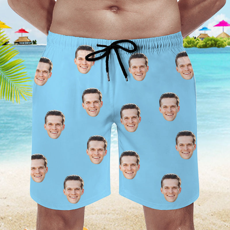 Mens Custom Swim Shorts, Swim Trunks With Face On Them - Oarse