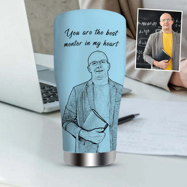 Stainless Steel Sketch Portrait Personalized Tumblers with Pictures for Your Teacher - Oarse