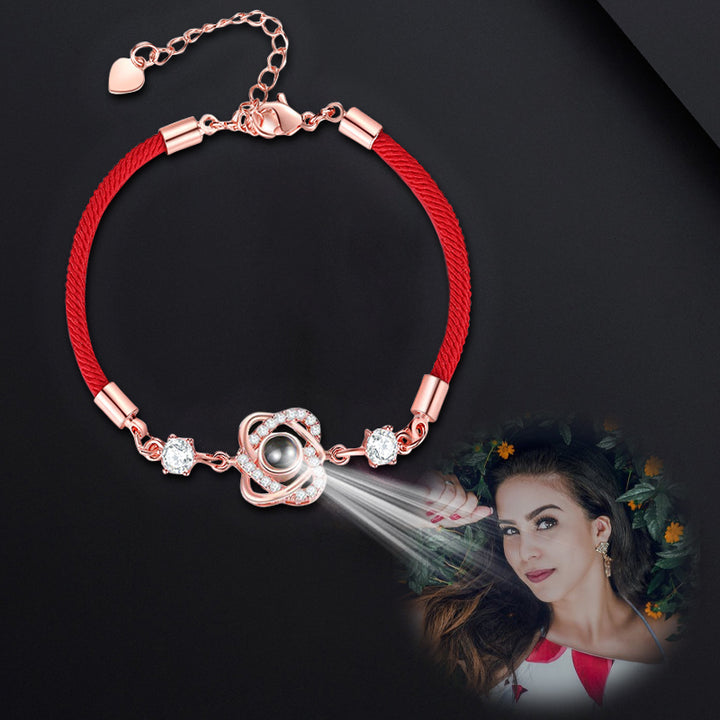 Double Heart Picture Bracelet Personalized Photo Projection Bracelet - Oarse