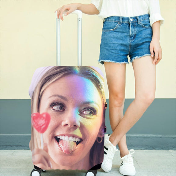 Custom Made Luggage Covers with Face personalized Photo Suitcase Cover