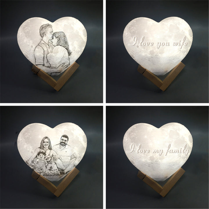 Customized Heart Shaped Moon Lamp - Oarse