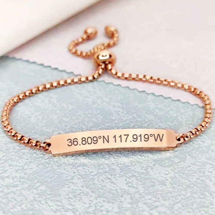 Custom Longitude And Latitude Bracelets Coordinates Bracelet For Her - Oarse