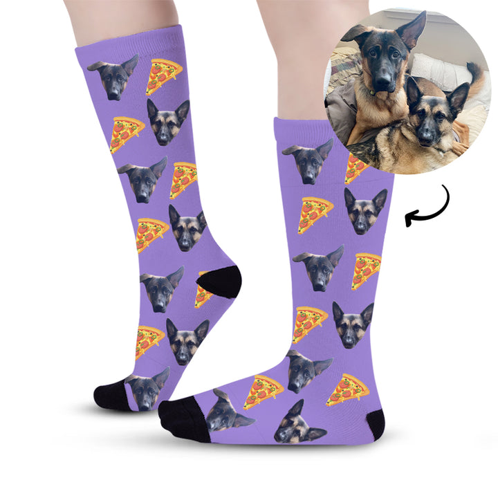 Custom Pizza Pet Photo Socks - Oarse