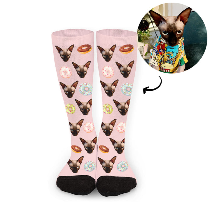 Custom Donut Pet Face Socks - Oarse